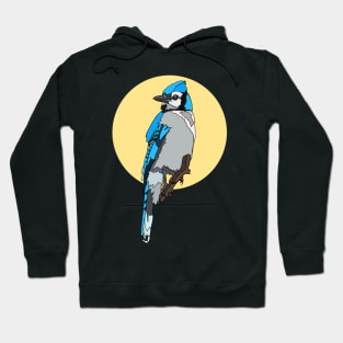 Bluejay Clipart on Yellow Hoodie